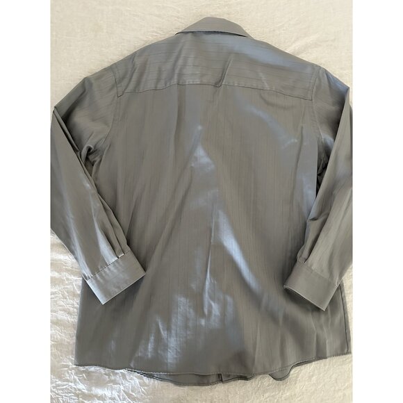 🌵4/$25 Kenneth Cole Reaction Men's Long Sleeve Gray‎ Button Down Shirt Size XL - Picture 7 of 7